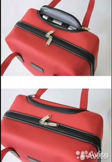 Чемодан на колесах с бьютикейсом