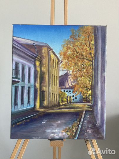 Картина маслом на холсте осень Выборг