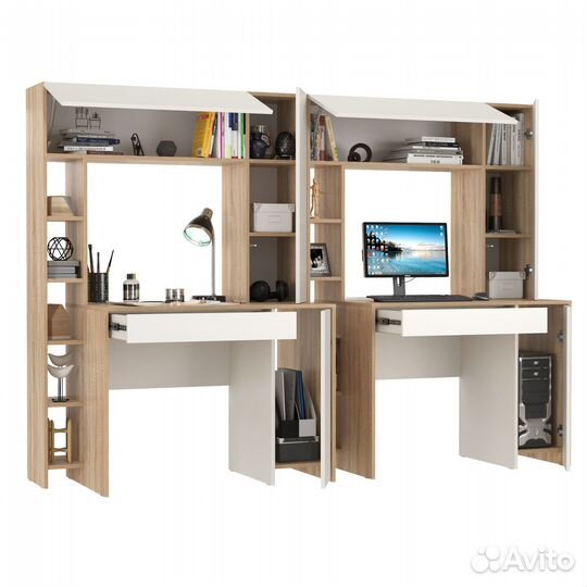 Два стола с надстройкой Mobi Комфорт 12.71 цвет дуб сонома/белый