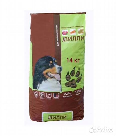 Корм для собак Дилли 14 кг. Гуляш с овощами