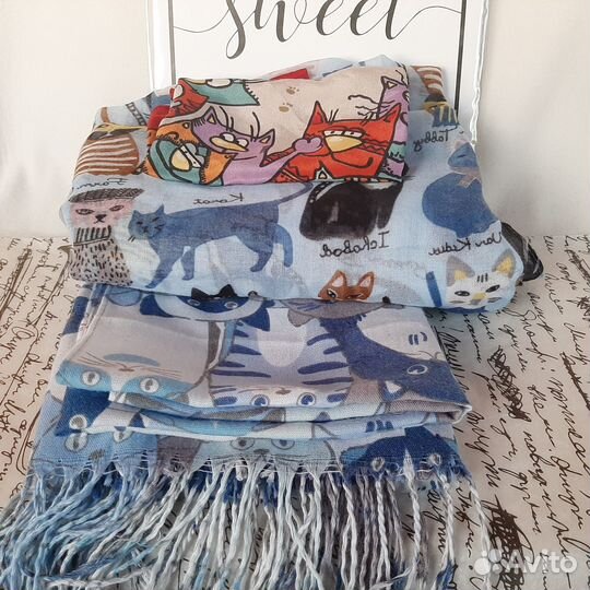 Шарфы и палантины Котики винтаж