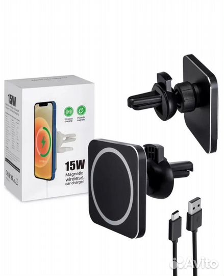 Держатель для телефона в машину с зарядкой MagSafe