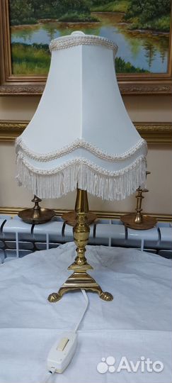 Антикварная настольная лампа бронза