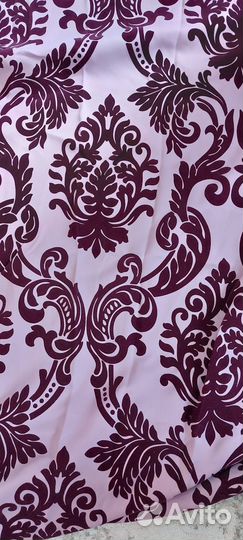 Готовые шторы сиреневые,флок,вензель 150270