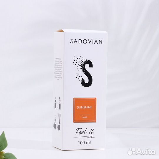 Диффузор sadovian ароматический, 100 мл, sunshine (Мандарин, Базилик, Древесные ноты)