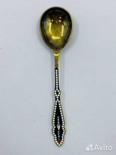 Ложка медовая Русские самоцветы Серебро 916 пр