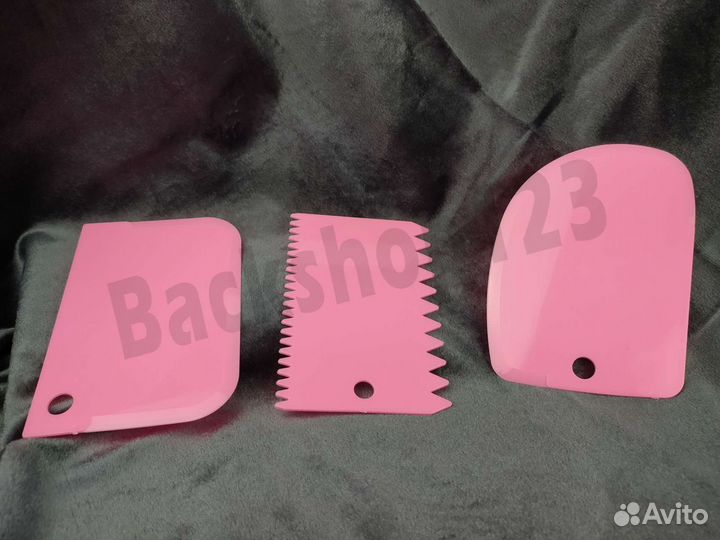 Шпатели для торта набор розовый