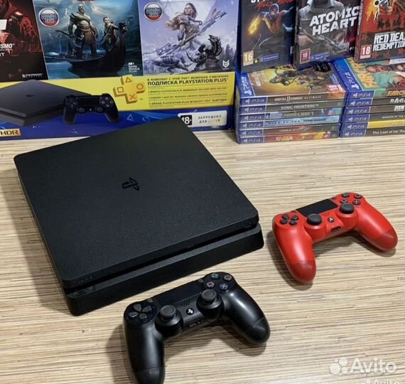 Sony PS4 Slim 1TB PlayStation 4 Гарантия + 40 Игр