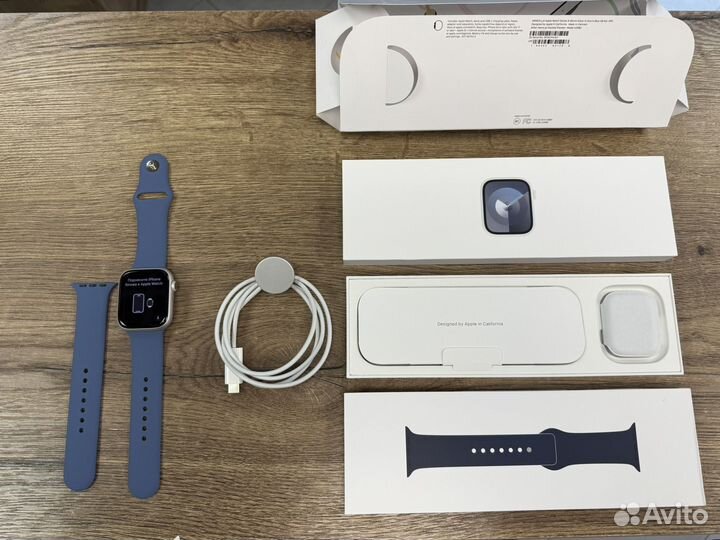 Apple watch s9 45mm silver blue бу