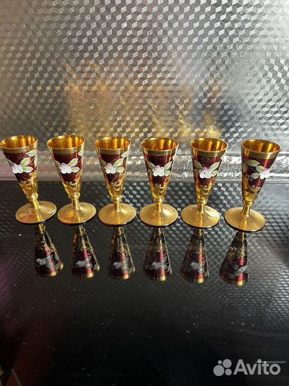 Рюмки богемское стекло