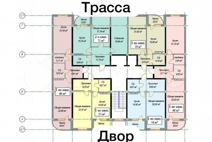 1-к. квартира, 50 м², 4/12 эт.