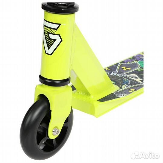 Самокат трюковой, колёса PU/алюм. 100 мм, жёлтый