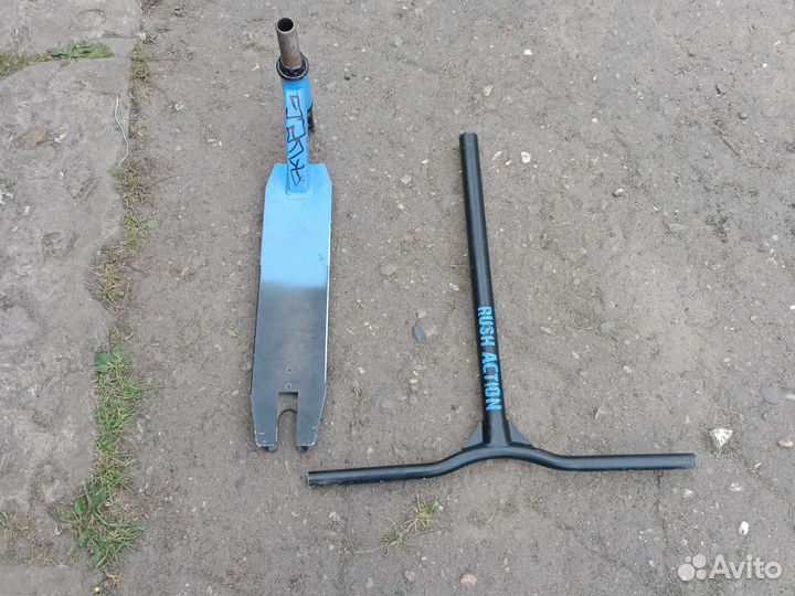 Руль и дека на трюковой самокат