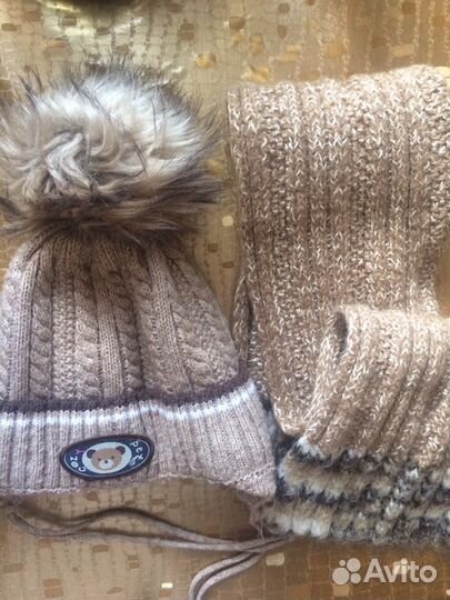 Шапка с шарфом для мальчика