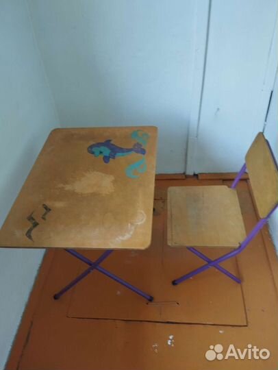 Стул и стол складной для ребенка
