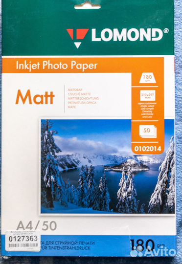 Фотобумага lomond -InkJet Photo Paper A3/A4 мат/гл