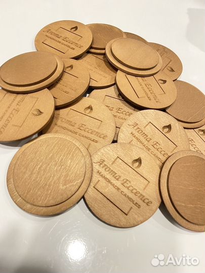 Крышки из дерева для декоративных свечей