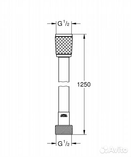 Душевой шланг Grohe, 28150001, 125 см