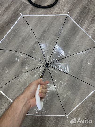 Зонт трость прозрачный