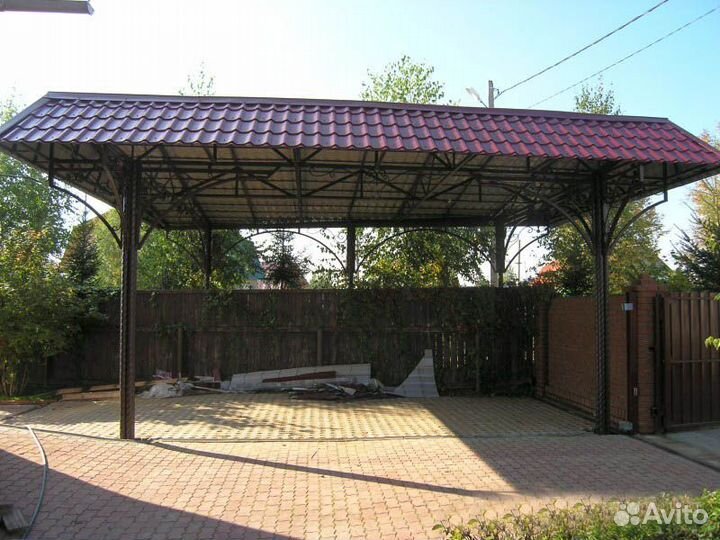 Навес для машины из профильной трубы