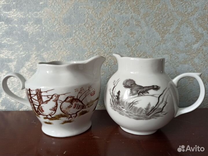 Винтажные молочники, сливочники. С глухарями. СССР