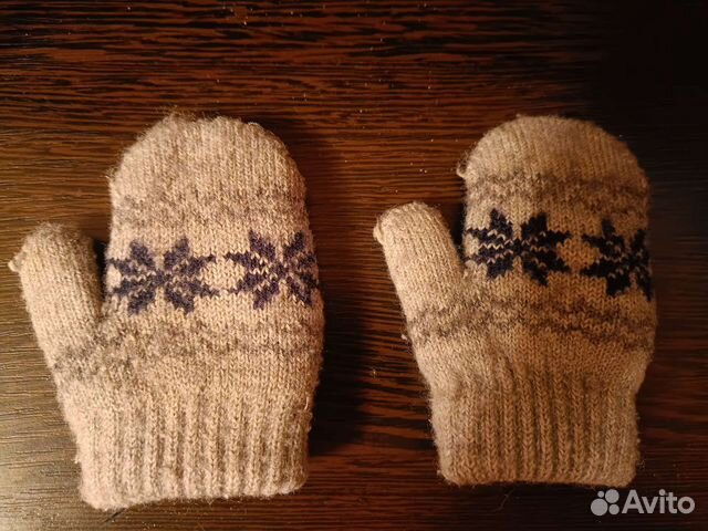 Варежки зимние детские на 1 год