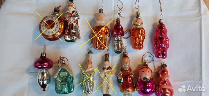Ёлочные игрушки. Стекло,картон. СССР 30х - 50х г