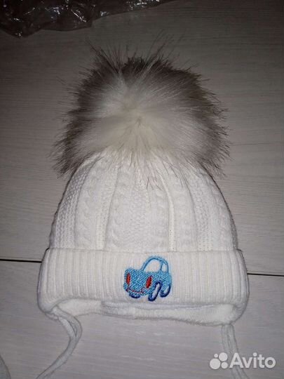 Шапка для мальчика 0-3 мес