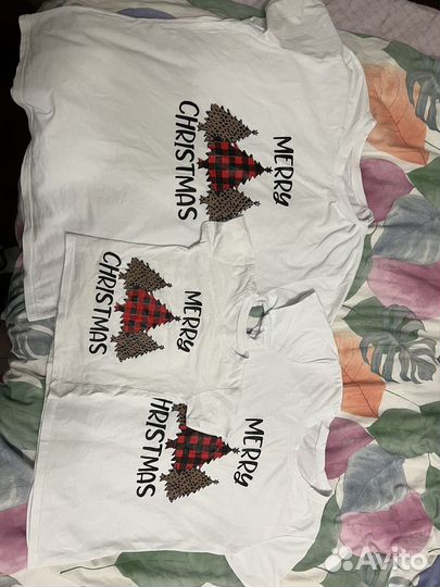 Новогодние футболки family look