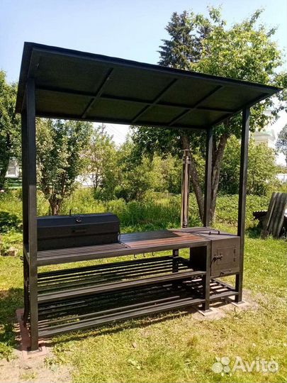 Мангал с крышей в стиле loft