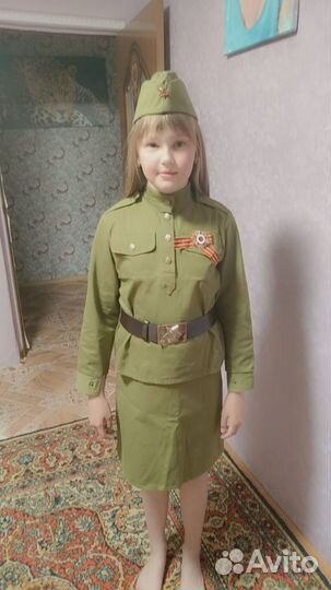 Детский военный костюм для девочки размер 134