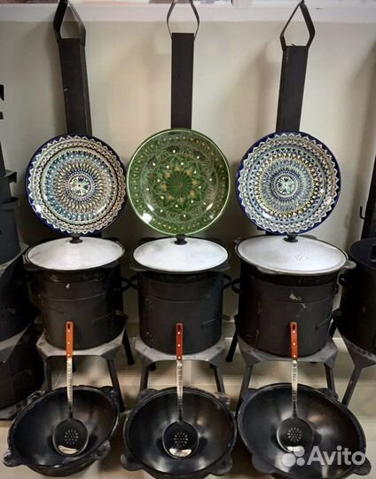 Чугунный казан 6л,8л,10л,12л с печкой