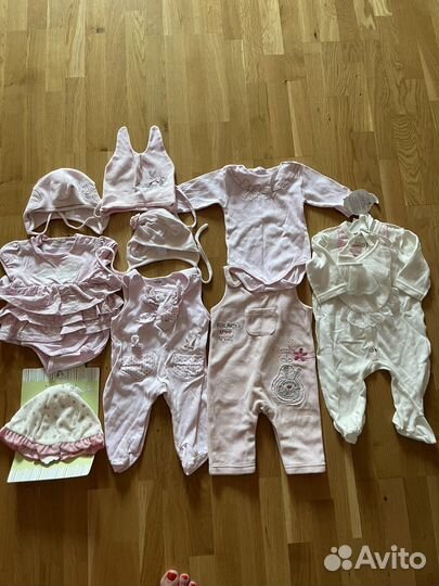 Детские вещи на девочку пакетом от 2мес до года