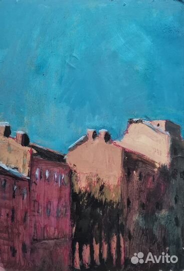 Картина акрилом полдень на Лиговском