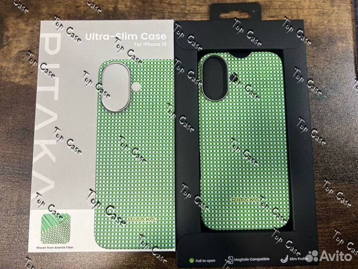 Чехол pitaka Ultra-Slim Case для iPhone 16 Green