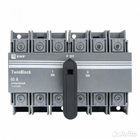 Рубильник 3п 40А реверсивный с рукояткой для прямой установки TwinBlock EKF tb-s-40-3p-rev