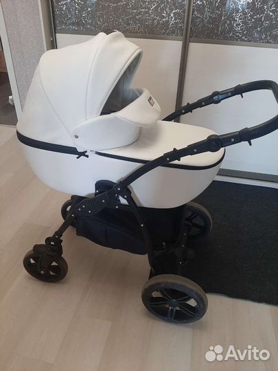 Коляска 2 в 1 эко кожа Peppy Sandra