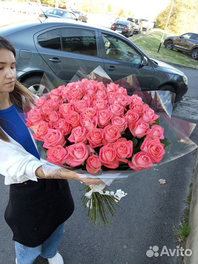 51 роза. Разной длинны 30,40,50,60,70см