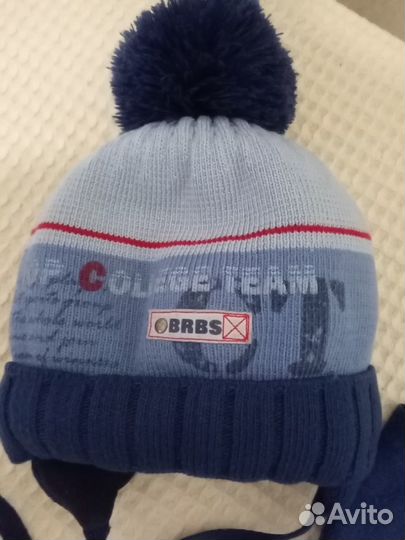 Шапка + шарф,зима. На 5-8 лет