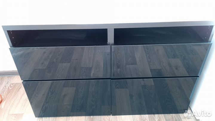 Тумбы икеа Бесто черные лак