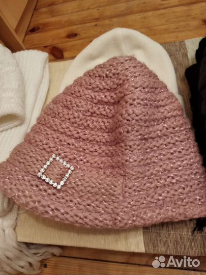 Шапочки с шарфом весна-осень