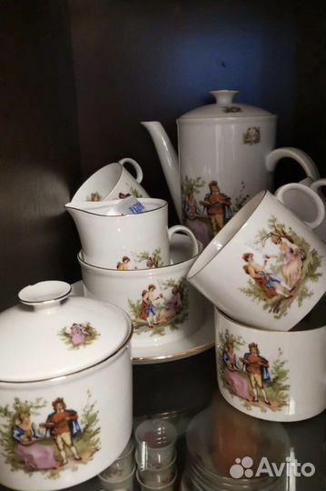 Старинный чайный сервиз, фарфор, Польша