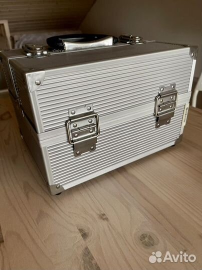 Бокс кейс визажиста для косметики серебристый