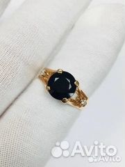 Кольцо с синтетическим камнем Золото