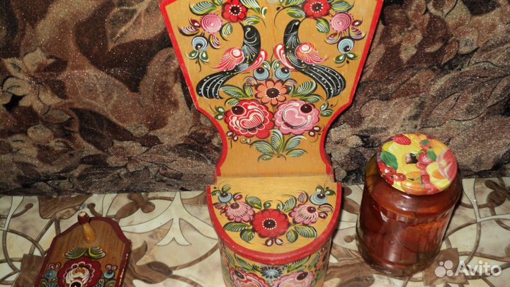 Солянка с хохломской росписью СССР и аксессуары