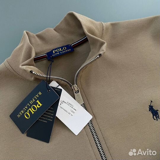 Свитшот polo ralph lauren на молнии бежевый