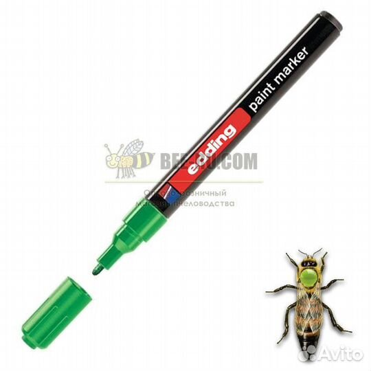Маркер зеленый 2мм. для мечения маток edding (Герм