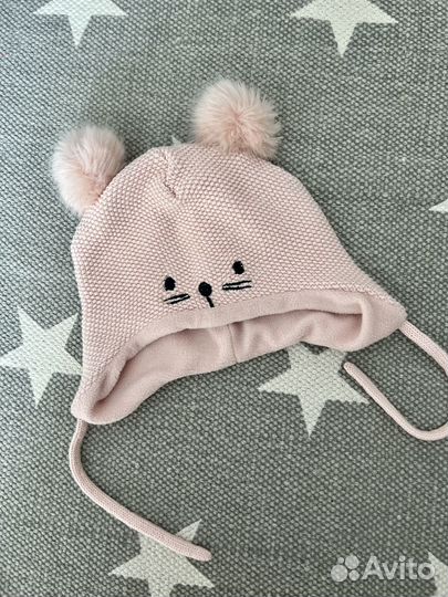 Шапочки hm, zara и др. для девочки 2-8 мес