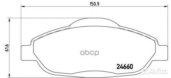 Колодки тормозные дисковые перед P61101 Brembo