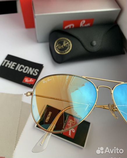 Солнцезащитные очки ray ban aviator желтые